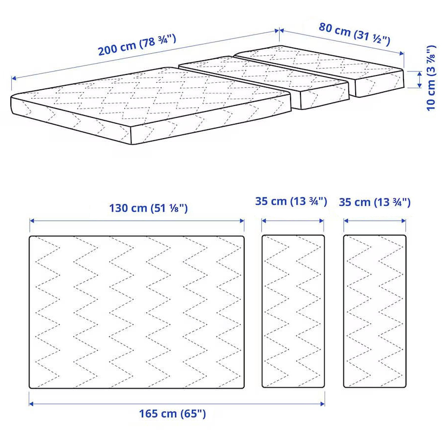 Vimsig Foam Mattress for Extendable Bed,80X200cm