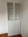 BILLY Bookcase with Panel-Glass Doors, White,80x30x202 cm