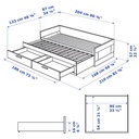 BRIMNES Day-Bed Frame with 2 Drawers, White (No Mattress)