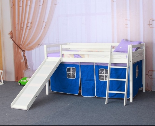 Chiang Mai Pine Cabin Bed with Slide and Blue Tent