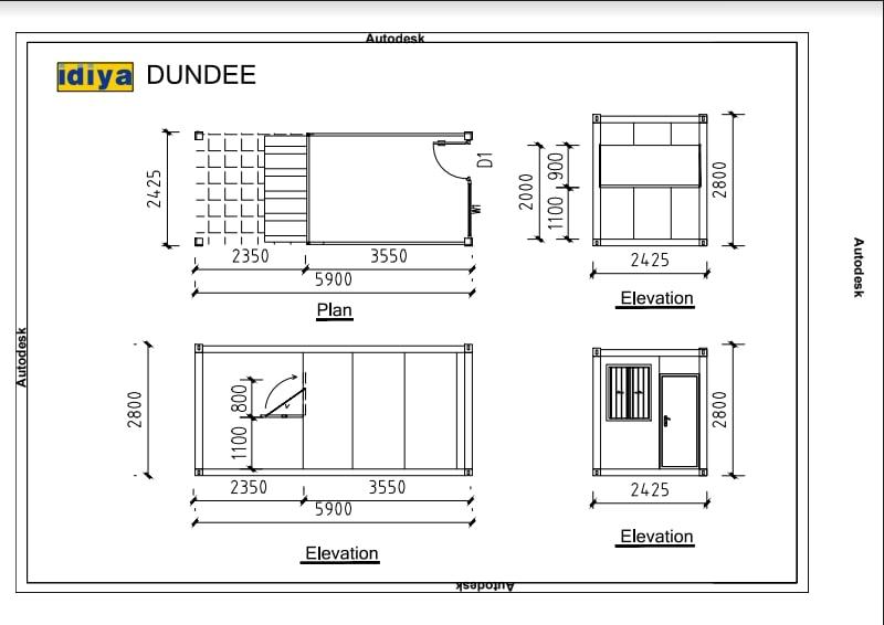DUNDEE FULLY ASSEMBLED Container Cabin