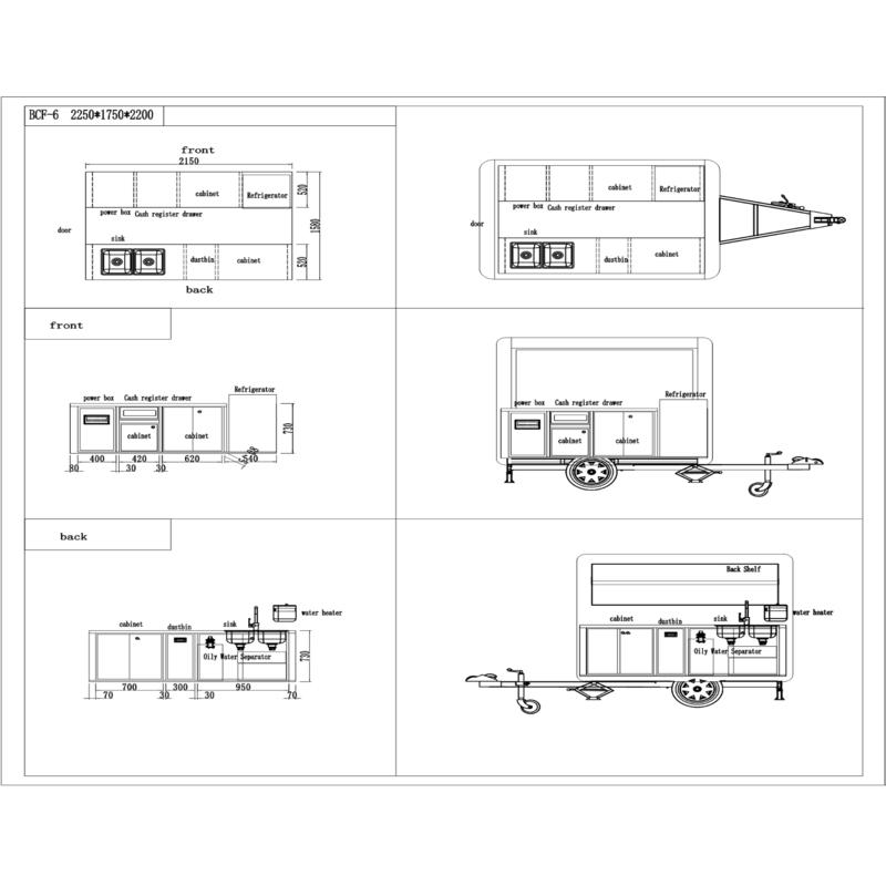 IDAHO+ Food Trailer with Sink, Display Showcase, Cash Drawer