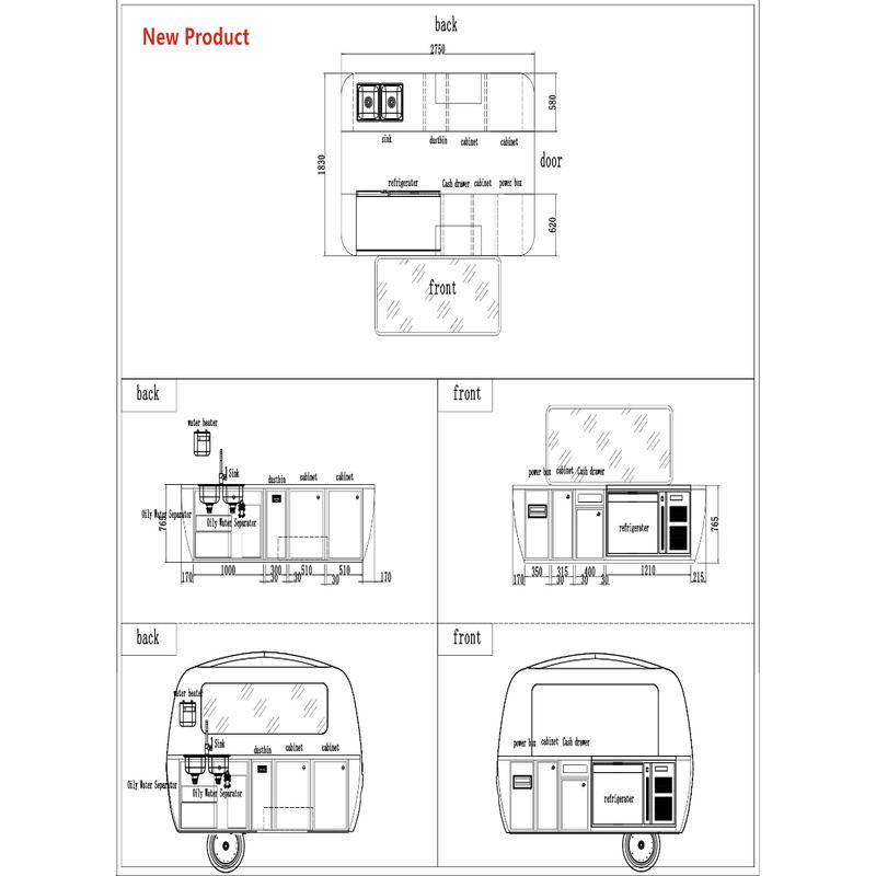 ISRAEL Food Trailer with Sink, Oil Water Separator, Cash Drawer, Water Heater