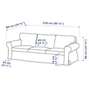 EKTORP 3-seat sofa Kilanda dark blue