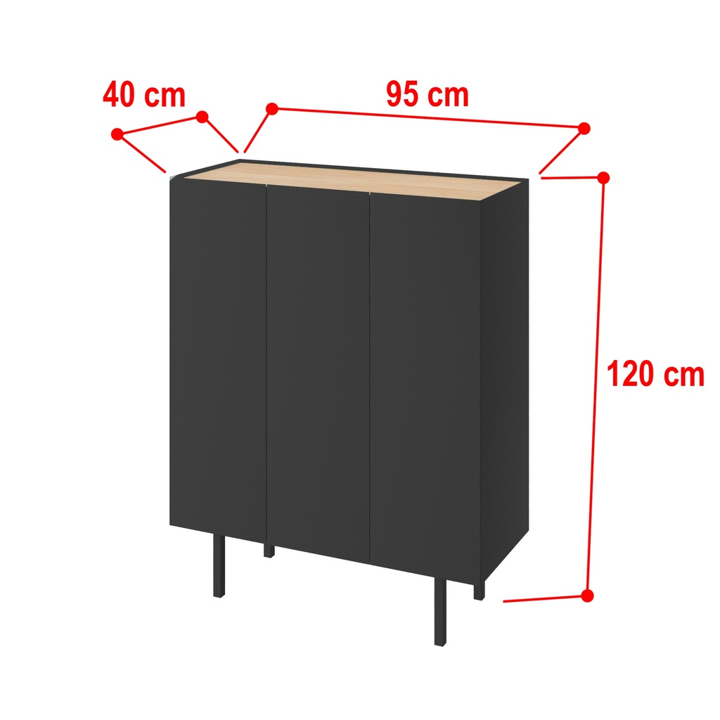 Idiya MAINE high cabinet with 3 doors