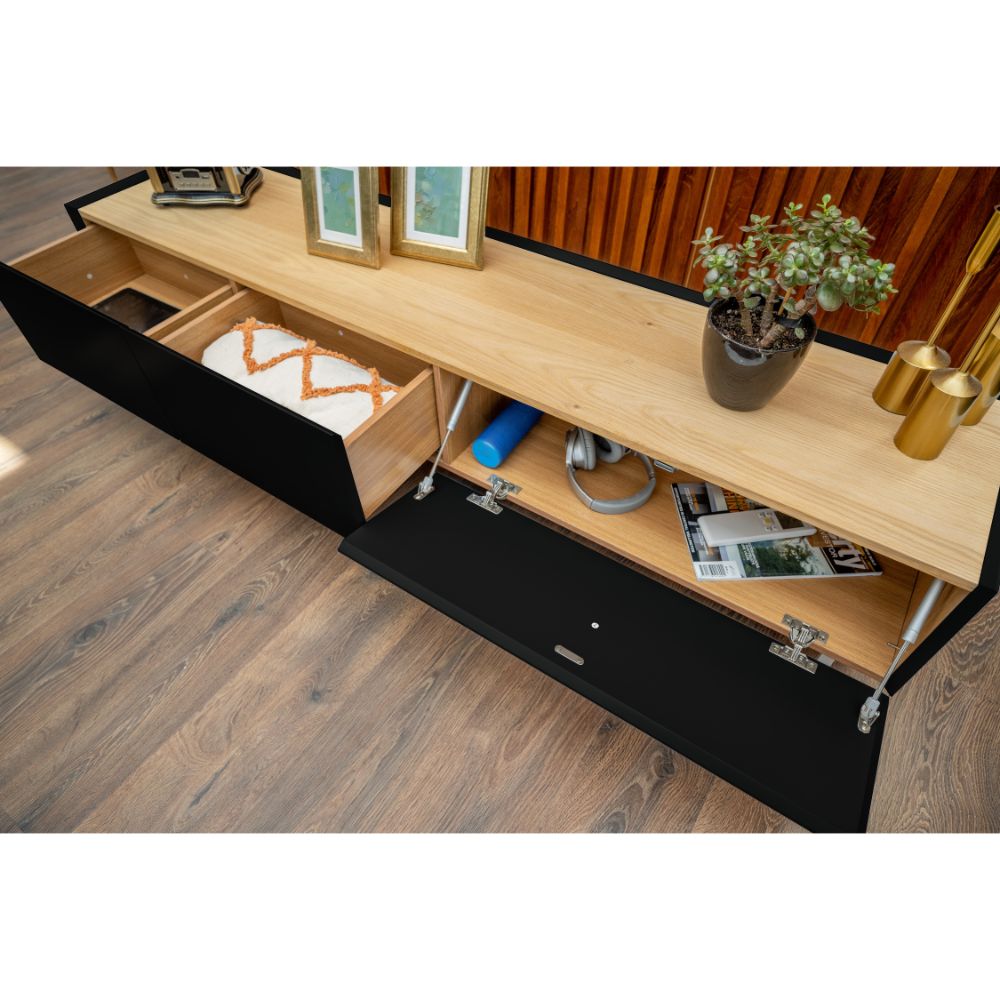 Idiya MARYLAND tv stand with 2 drawers and 1 flap door