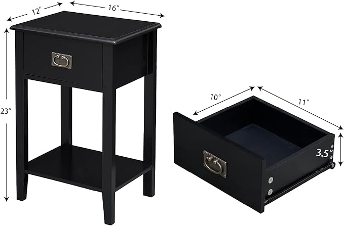 HARLAN Nightstand Black