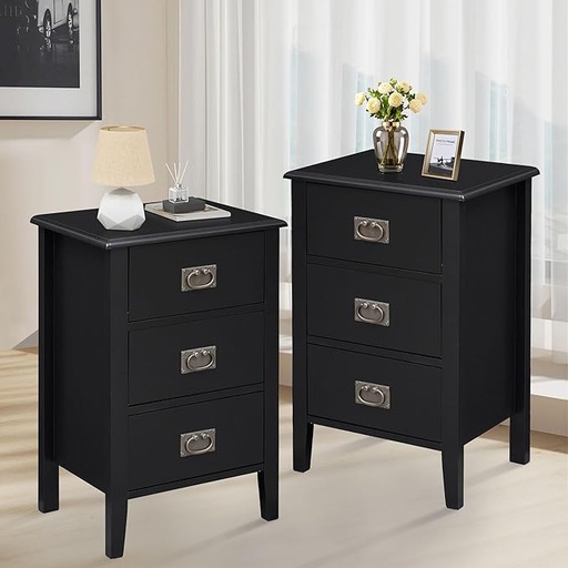 JAGGER Nightstand Black 2Pcs set