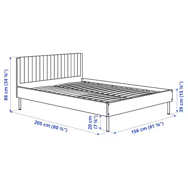 BRUKSVARA bed frame white 150x200 cm