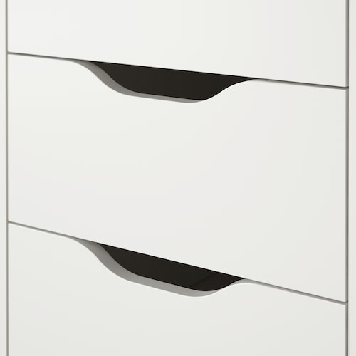 ALEX drawer unit on castors white/black 36x76 cm