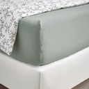 VÅRVIAL fitted sheet grey-green 150x200 cm