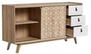 BAGHDAD side board MDF with paper, silk screen print drawer front with PU matt