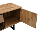 NEVADA tv stand with 2 doors and 1 drawer mdf with oak paper metal legs with power coating