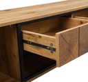 NEVADA tv stand with 2 doors and 1 drawer mdf with oak paper metal legs with power coating