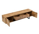 NEVADA tv stand with 2 doors and 1 drawer mdf with oak paper metal legs with power coating