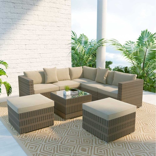 Aberdeen Outdoor Couch, Outdoor Furniture, Outdoor Sofa, Nature Color