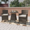 Burgas 3pcs PE Rattan outdoor sofa Set,mix brown