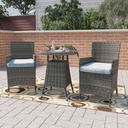 Burgas 3pcs PE Rattan outdoor sofa Set,mix grey