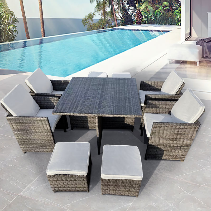 GILES Outdoor Dining Set Grey