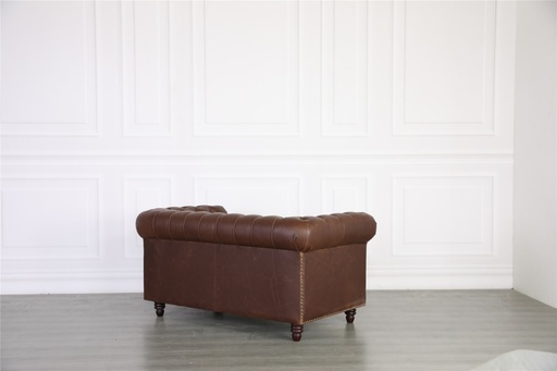 Florence Chesterfield Leather Sofa 2 Seater - Vintage Style