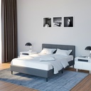 Idiya FREETOWN QueBed Frame| Upholstered| Grey| High Headboard