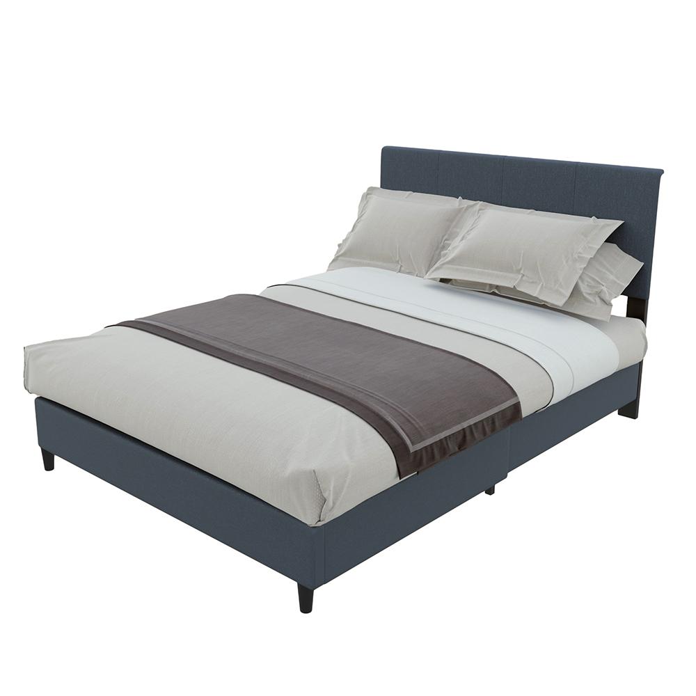 Idiya GABORONE Queen Bed Frame| Upholstered| Grey| High Headboard