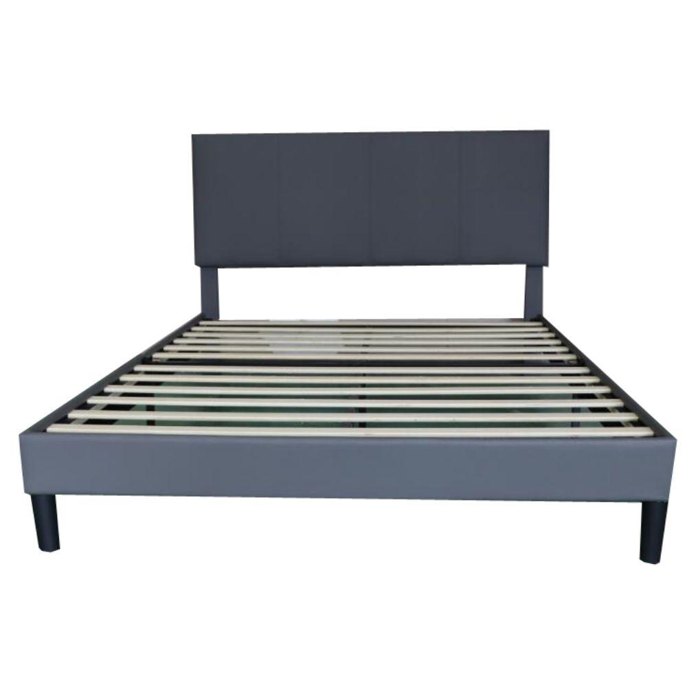 Idiya GABORONE Queen Bed Frame| Upholstered| Grey| High Headboard