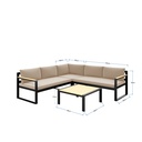 Idiya Oneida Outdoor Sofa Set,black/beige