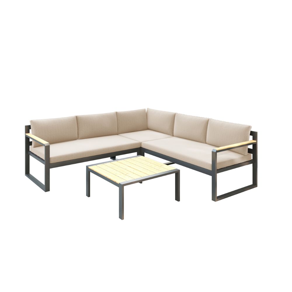 Idiya Oneida Outdoor Sofa Set,black/beige