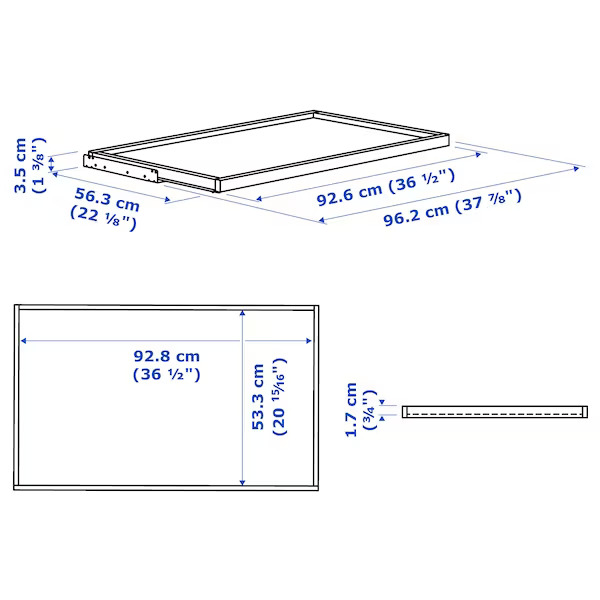 KOMPLEMENT Pull-Out Tray, Dark Grey, 100x58 cm