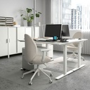 TROTTEN underframe sit/stand f table top white 120/160 cm