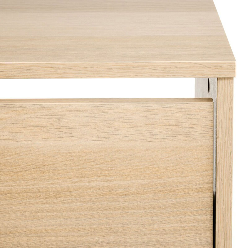 BISSA shoe cabinet with 2 compartments oak effect 49x28x93 cm