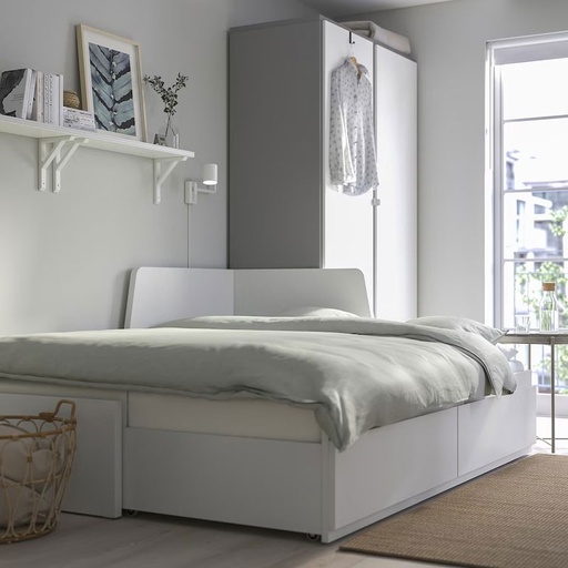 IKEA FLEKKE Day-Bed Frame with 2 Drawers, White, 80x200 cm