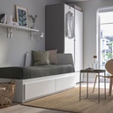 FLEKKE Daybed Frame + 2 Drawers, White,80x200cm