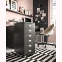 HELMER Drawer Unit on Castors, Black, 28X69 cm