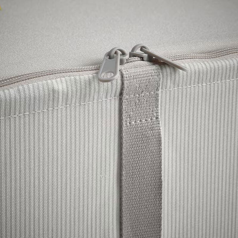 HEMMAFIXARE storage case fabric striped/white/grey 44x51x19 cm