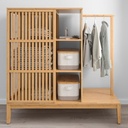 NORDKISA open wardrobe with sliding door bamboo 120x123 cm