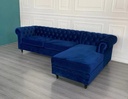 Richmond chesterfield L shape sofa,royal blue