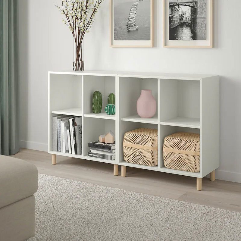 [693.861.08] EKET Cabinet Combination with Legs, White-Wood140X35X80 cm
