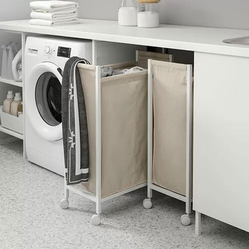 [705.161.04] ENHET laundry bag with castors white 80 l