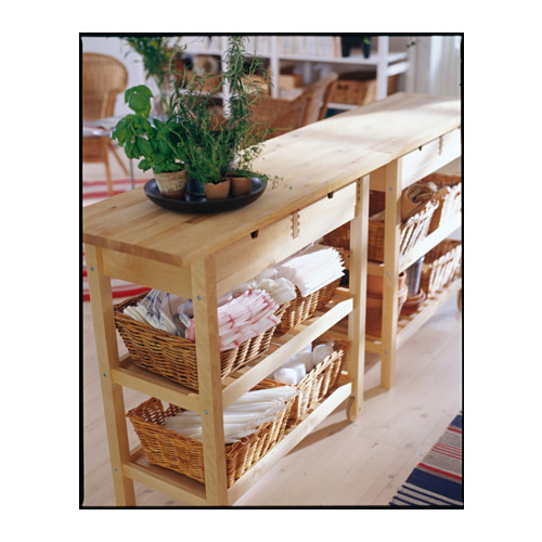 IKEA Forhoja Kitchen Trolley, Birch, 100X43 cm