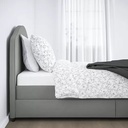 [993.365.98] HAUGA Upholstered Bed, 2 Storage Boxes Vissle Grey 120X200 cm