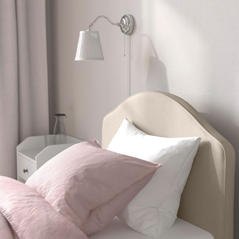 [804.500.70] HAUGA Upholstered Bed Frame Lofallet Beige 90X200 cm