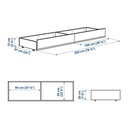 [004.742.06] HAUGA Upholstered Bed Storage Box Vissle Grey 200 cm