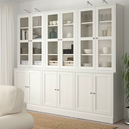 IKEA HAVSTA Storage Combination W Glass-Doors White 243X47X212 cm