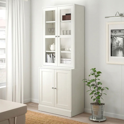 IKEA HAVSTA Storage Combination W Glass-Doors, White,Size 81X47X212 cm