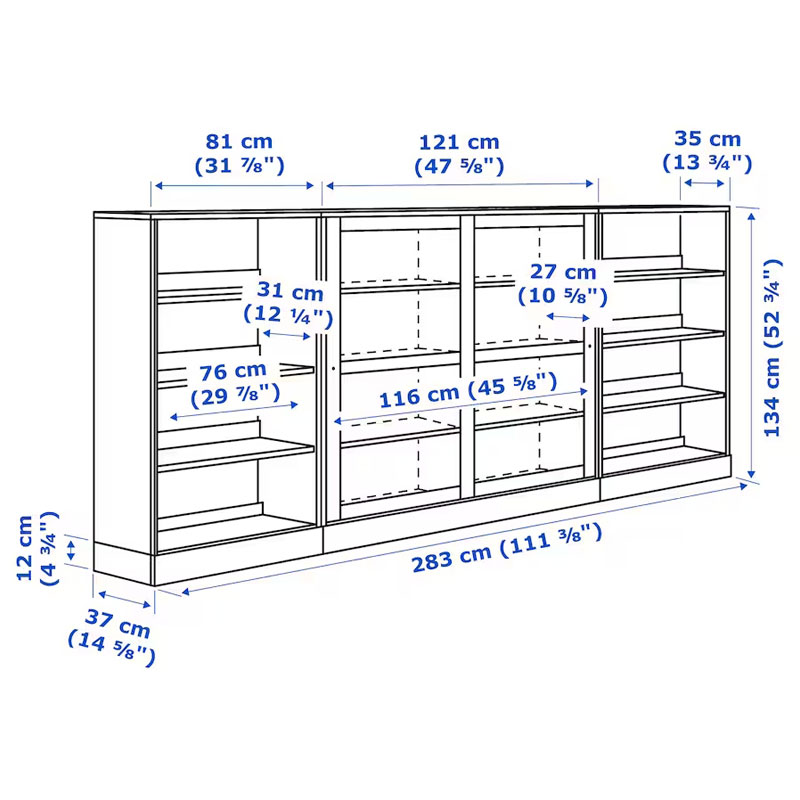[592.660.50] HAVSTA Storage Comb W Sliding Glass Doors White 283X37X134 cm