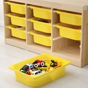 [992.266.65] TROFAST storage combination with boxes light white stained pine/yellow 99x44x52 cm