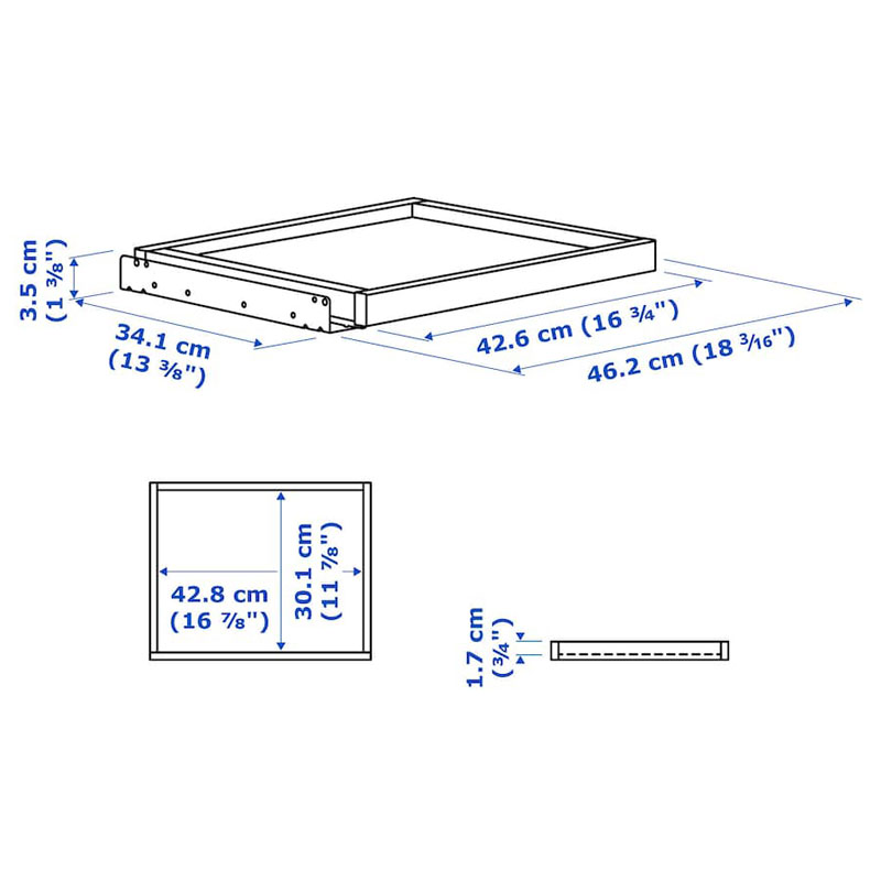 [204.375.81] KOMPLEMENT Pull-out Tray, White Stained Oak Effect, 50X35 cm