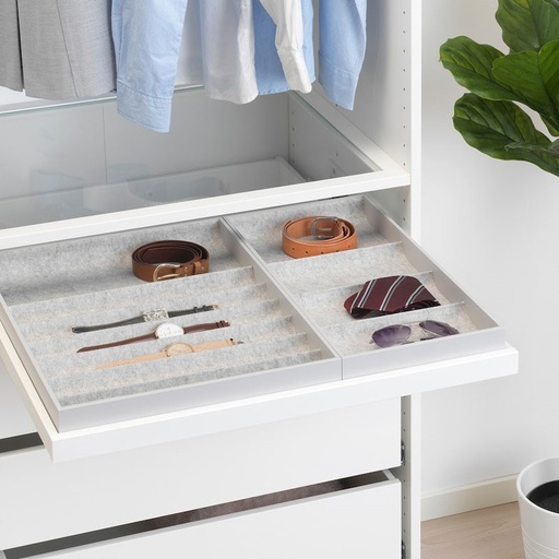 IKEA KOMPLEMENT Pull-out Tray with Insert, White 75X58 cm